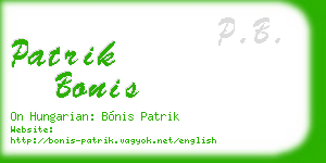 patrik bonis business card